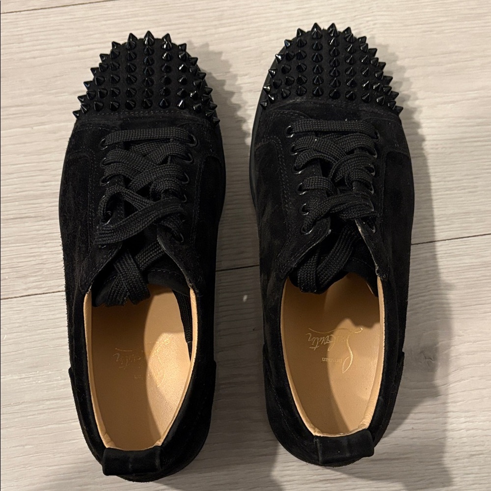 Christian Louboutin Black Spiked Sneakers - Picture 8 of 16